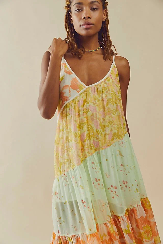 Free People Mixed Floral Maxi Dress