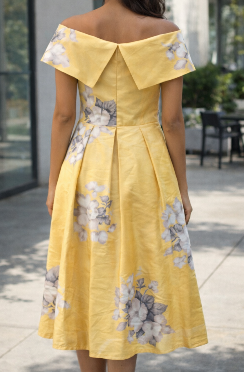 Four More Shots Please Yellow Floral Dress
