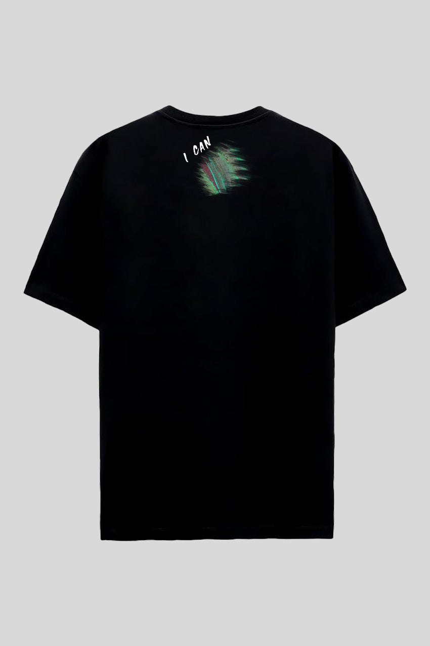 Love A Lot Black Printed Tee