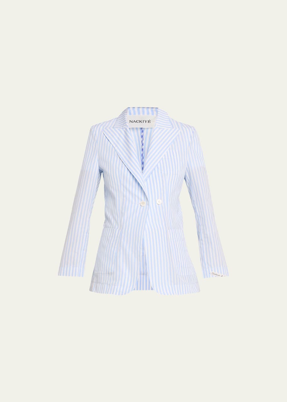 Nackiye Blue&White Lining Dress