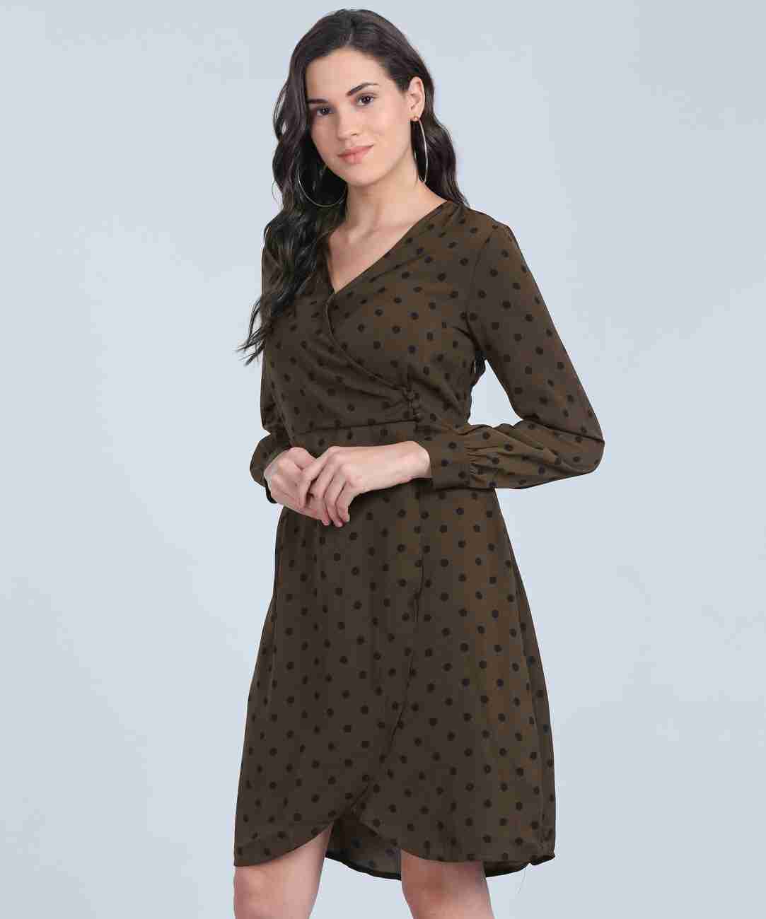 Vero Moda Gathered Brown Dress