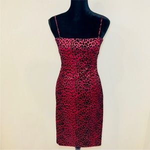 Guess Red Leopard Print Dress