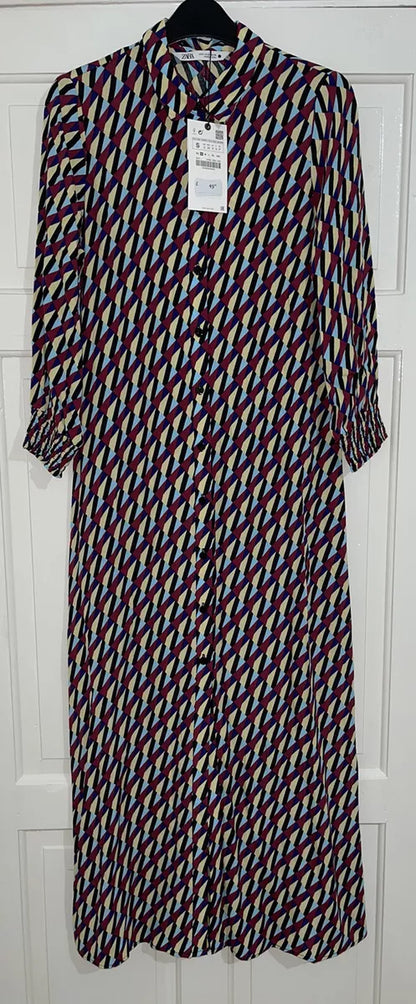 Zara Zigzag Printed Dress