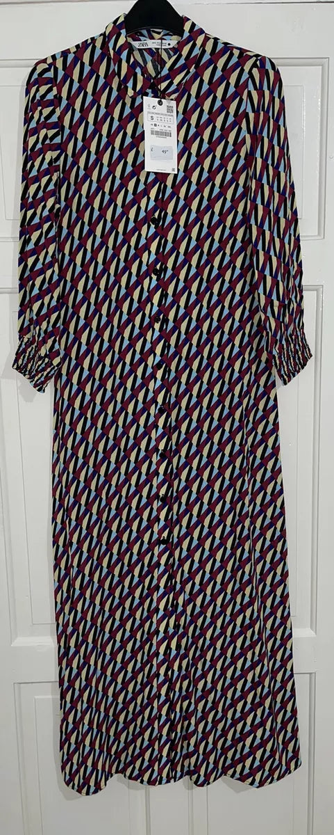 ZARA ZIGZAG COLOURFUL DRESS