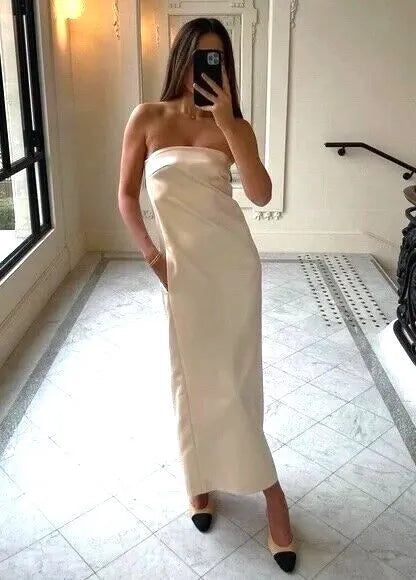 Zara Satin Tube Dress