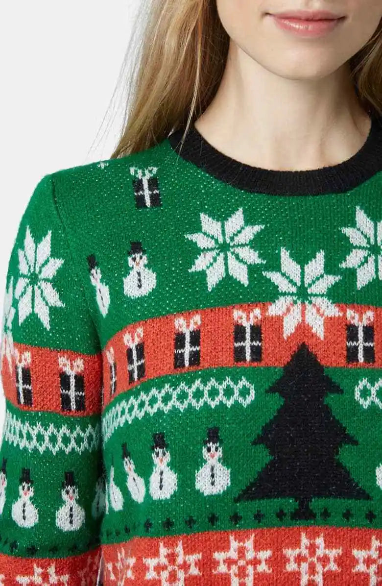 TopShop Green Christmas Sweater