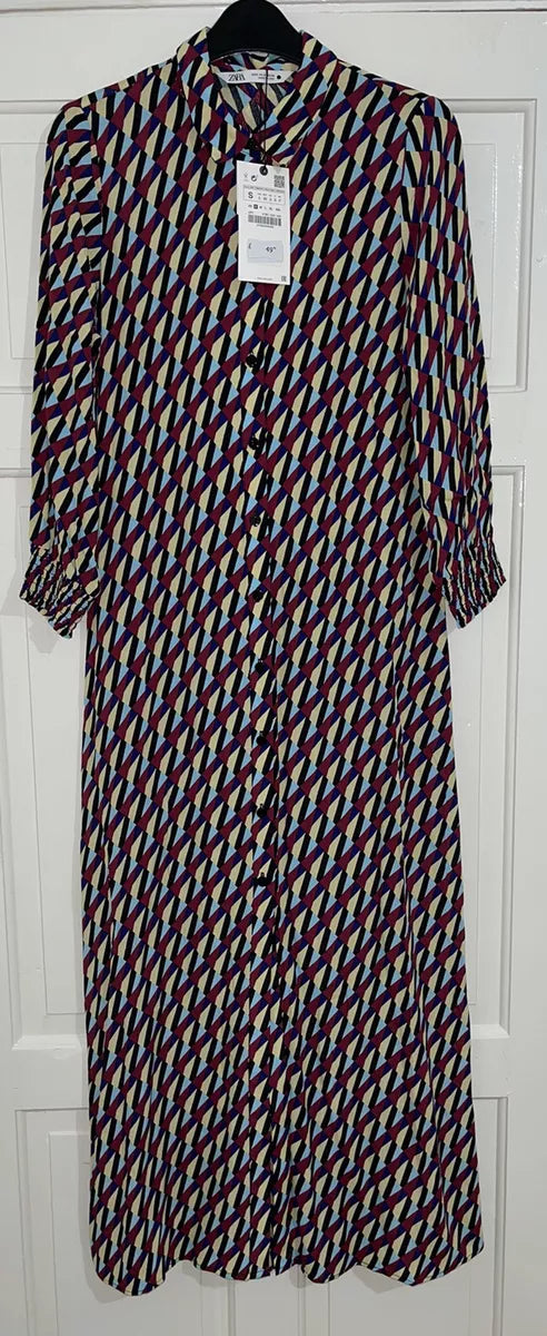 ZARA ZIGZAG COLOURFUL DRESS