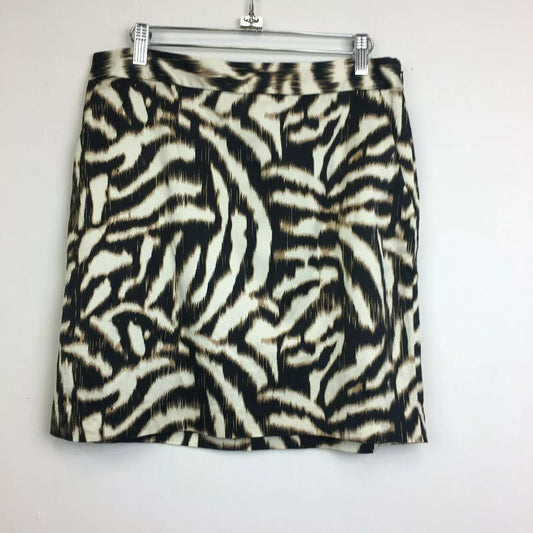 Ann Taylor Black Tan Cream Animal Print Skirt