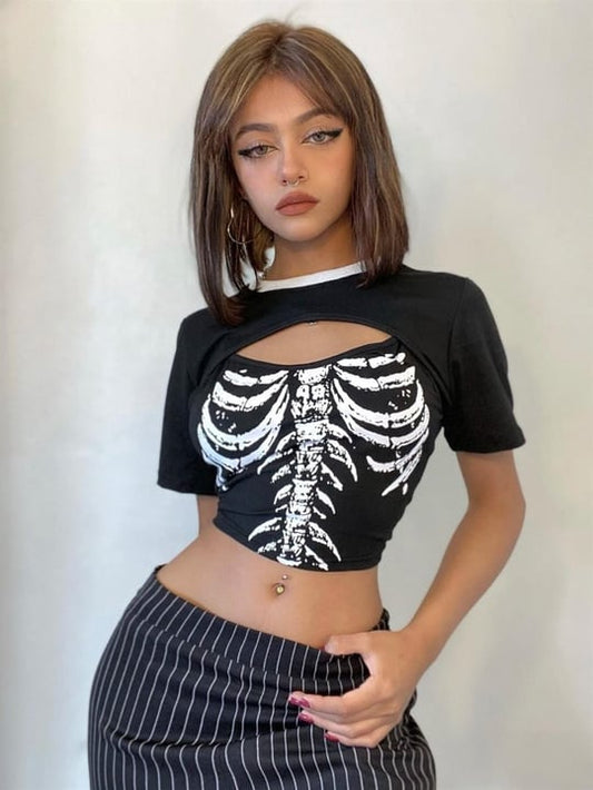 Skeleton Black Crop Top (only cami available)