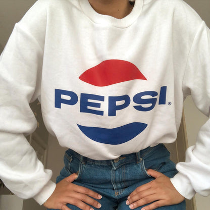 H&M Divided  White Pepsi Printed Sweatshirt