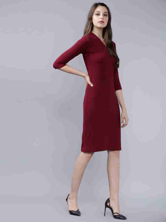 Tokyo Talkies Maroon Dress