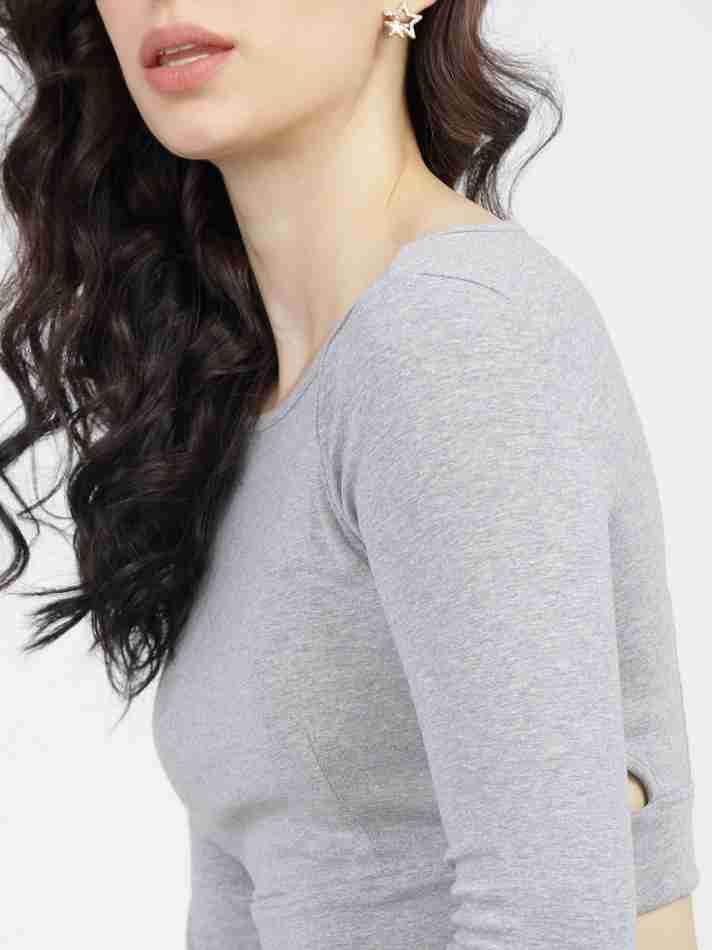 Tokyo Talkies Casual Regular Grey Top