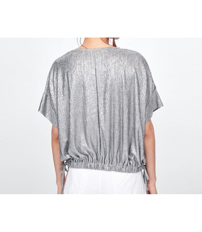 Zara Shimmer Silver Top
