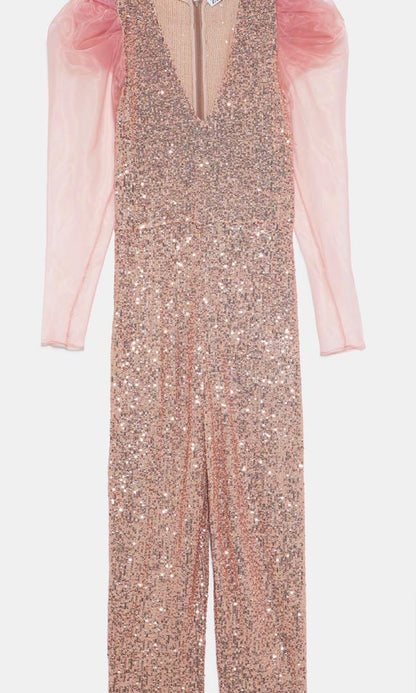 ZARA Gold Sequins Jumpsuit