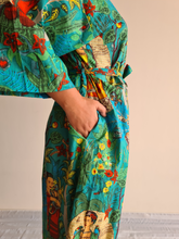 Load image into Gallery viewer, Teal Frida Kahlo Robe
