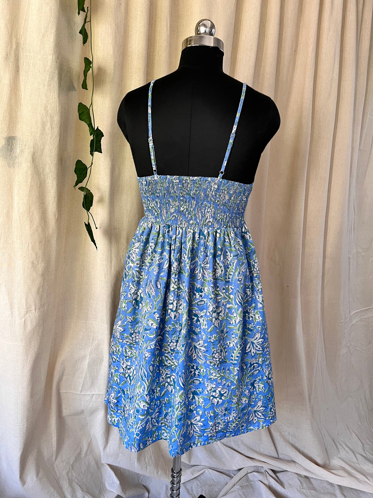 Emma Block Print Dress (smock detail at the back)