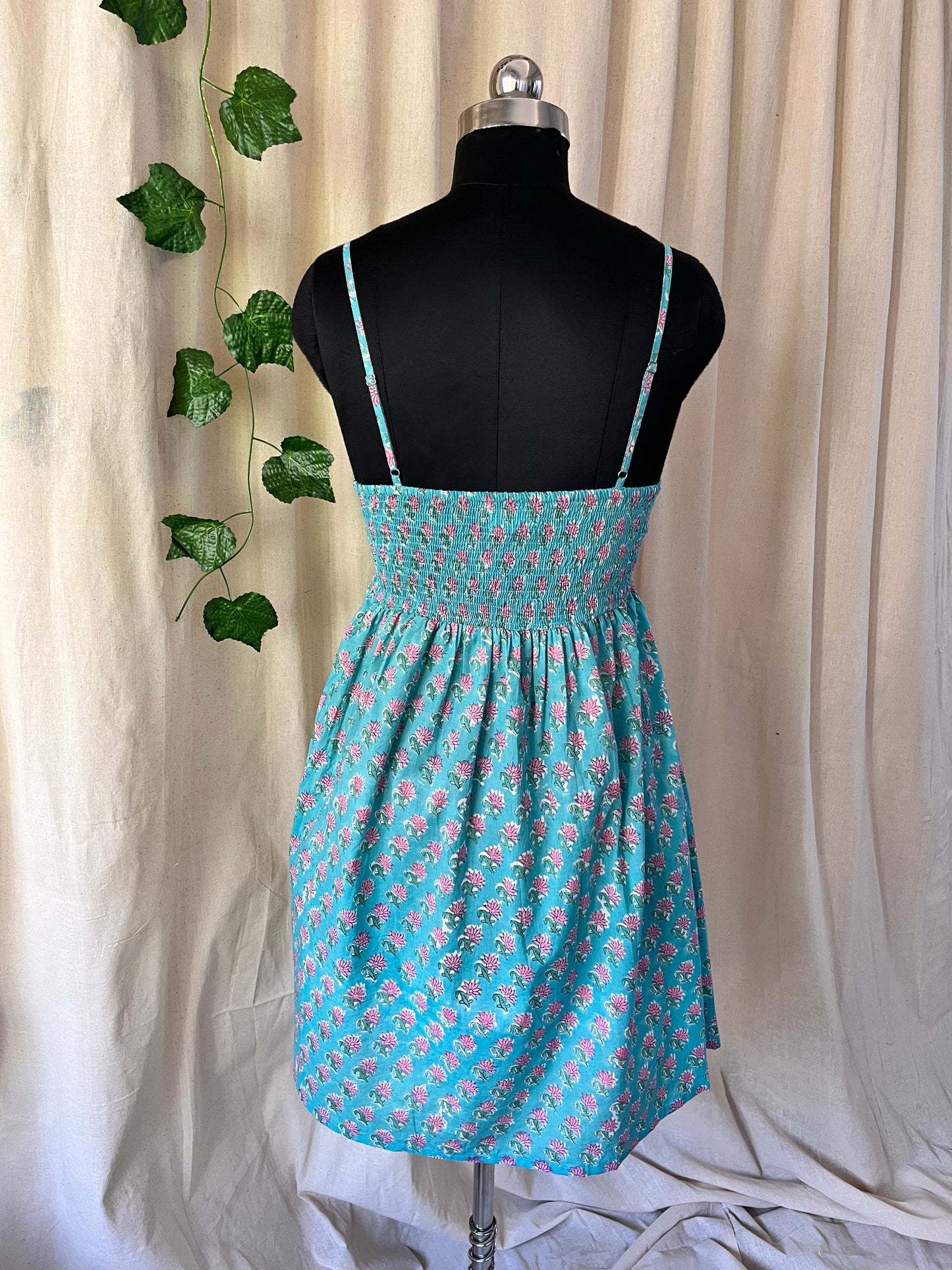 Lily Block Print Dress (smock detail at the back)