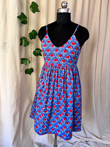 Allium Block Print Dress (smock detail at the back)