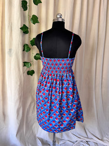 Allium Block Print Dress (smock detail at the back)