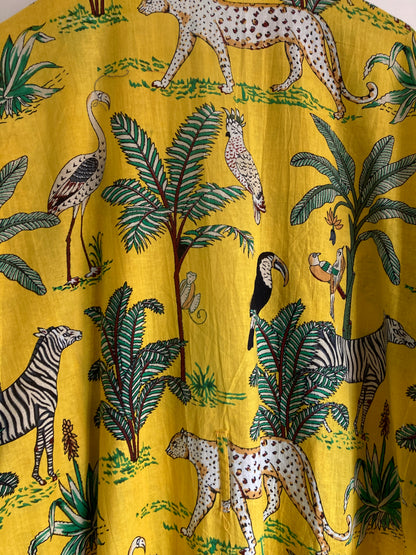 Yellow Tropical Print Robe