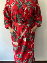Load image into Gallery viewer, Red Tropical Print Robe
