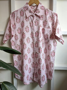 Soft Pink Block Print Shirt