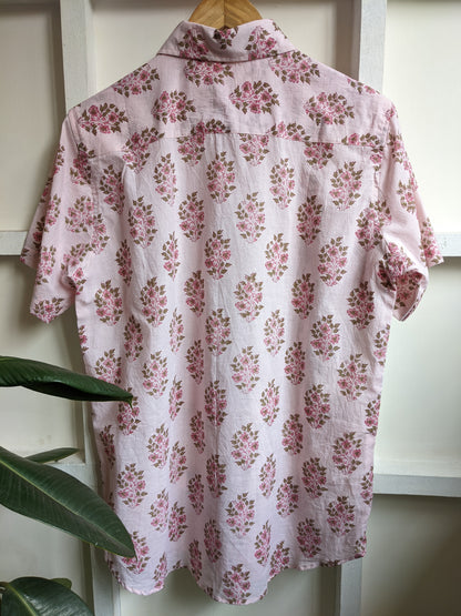 Soft Pink Block Print Shirt