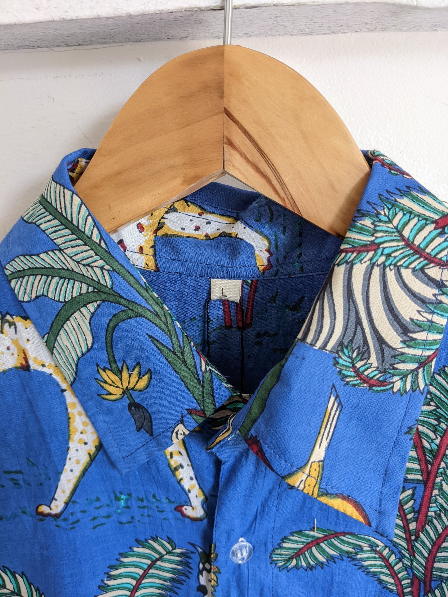 Blue Tropical Printed Shirt