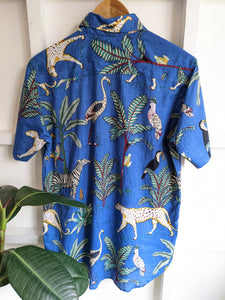 Blue Tropical Printed Shirt