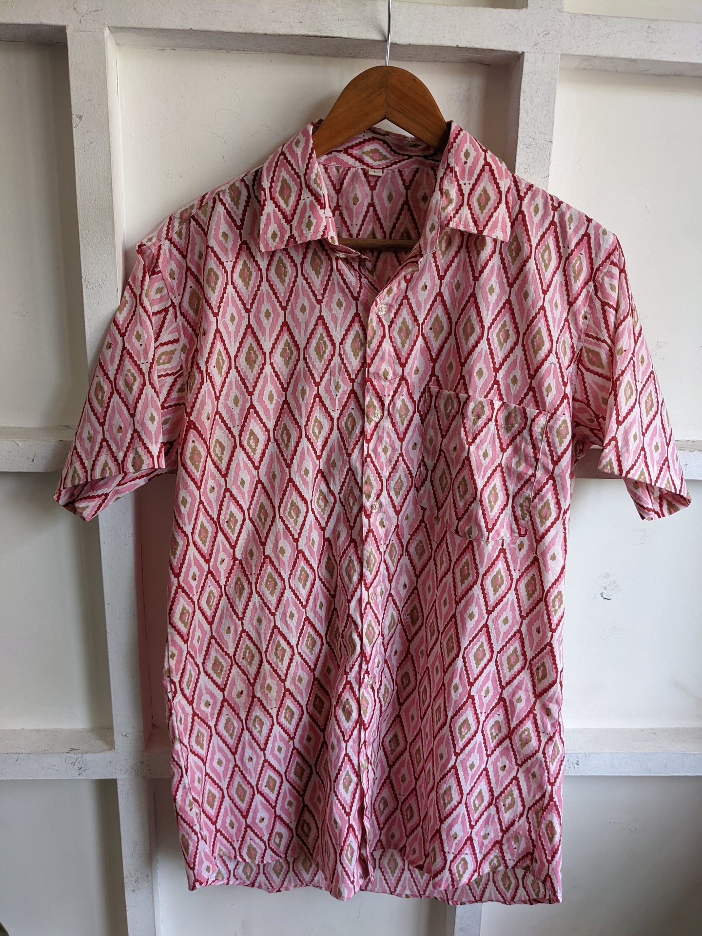 Triangle Pink Block Print Shirt