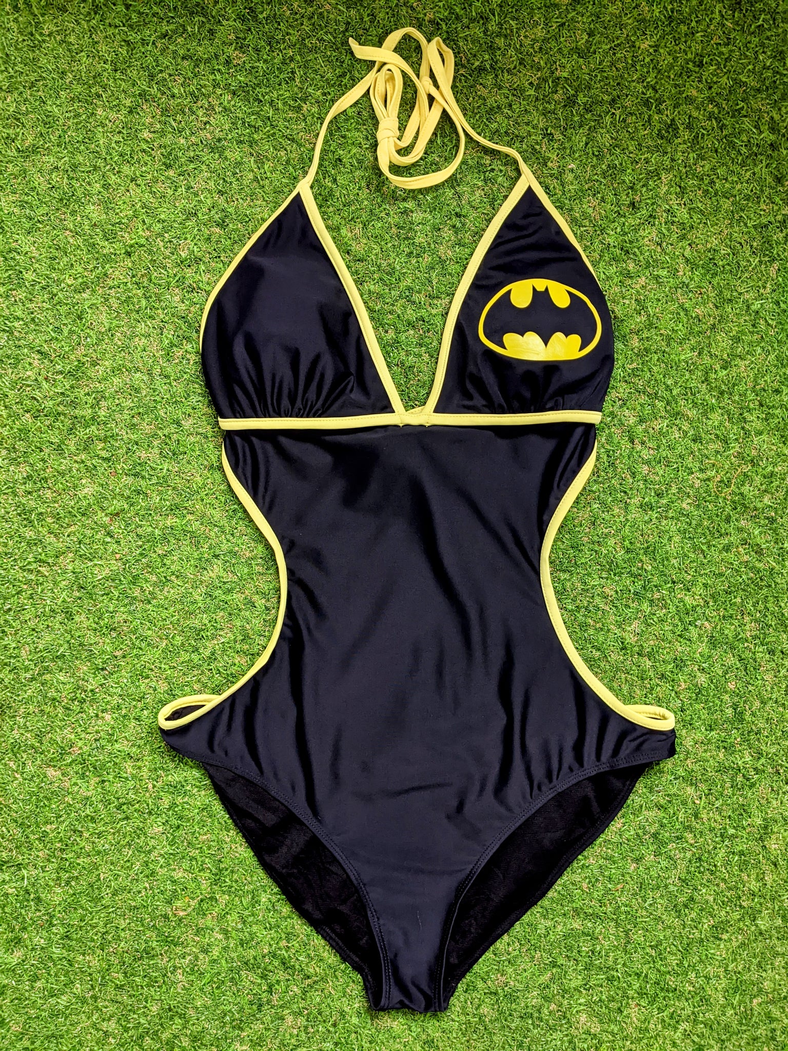 Batman Logo Triangle Set Black String Bikini - Batman 
