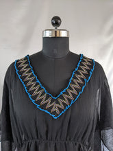 Load image into Gallery viewer, Black Kaftan with Embroidered Neckline
