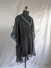 Load image into Gallery viewer, Black Kaftan with Embroidered Neckline

