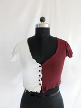 Load image into Gallery viewer, FYK Jennyfer Maroon &amp; White Top
