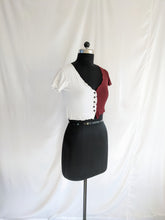 Load image into Gallery viewer, FYK Jennyfer Maroon &amp; White Top
