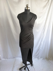 SSS Black Slide Slit Long Dress
