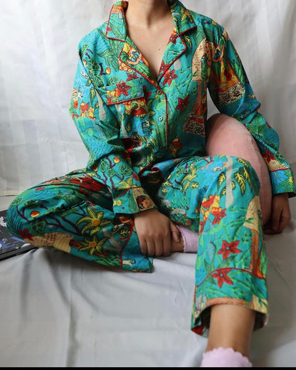 Teal Frida Pyjama Set